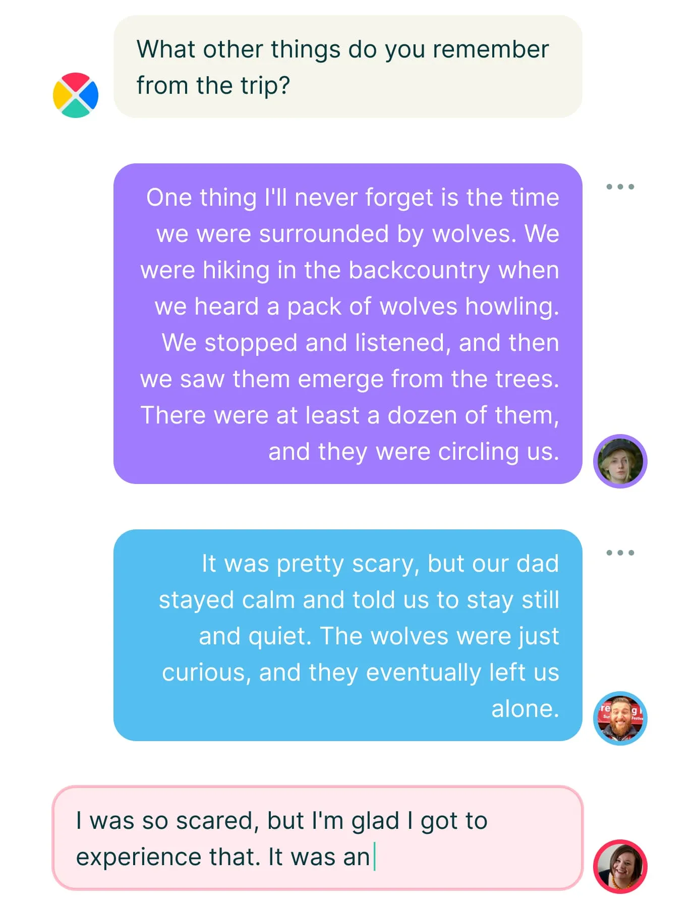 Iloomi AI biographer chat interface